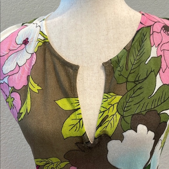 NWT AVA Floral Sleeveless Coverup with Tie Waist Sz 2 - Picture 3 of 7